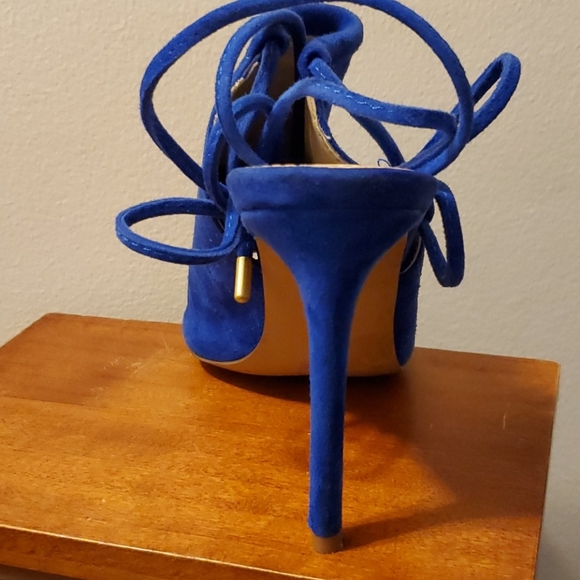 🥂🎉HP🎉🥂Steve Madden Blue Suede Lace Up Sandal - Picture 5 of 9